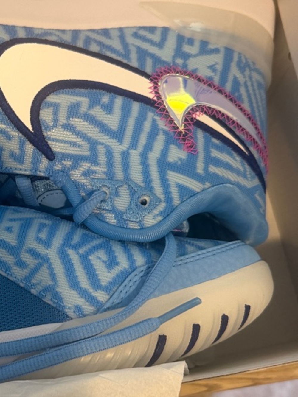 These are the Nike LeBron NXXT Genisus "University Blue" sneakers